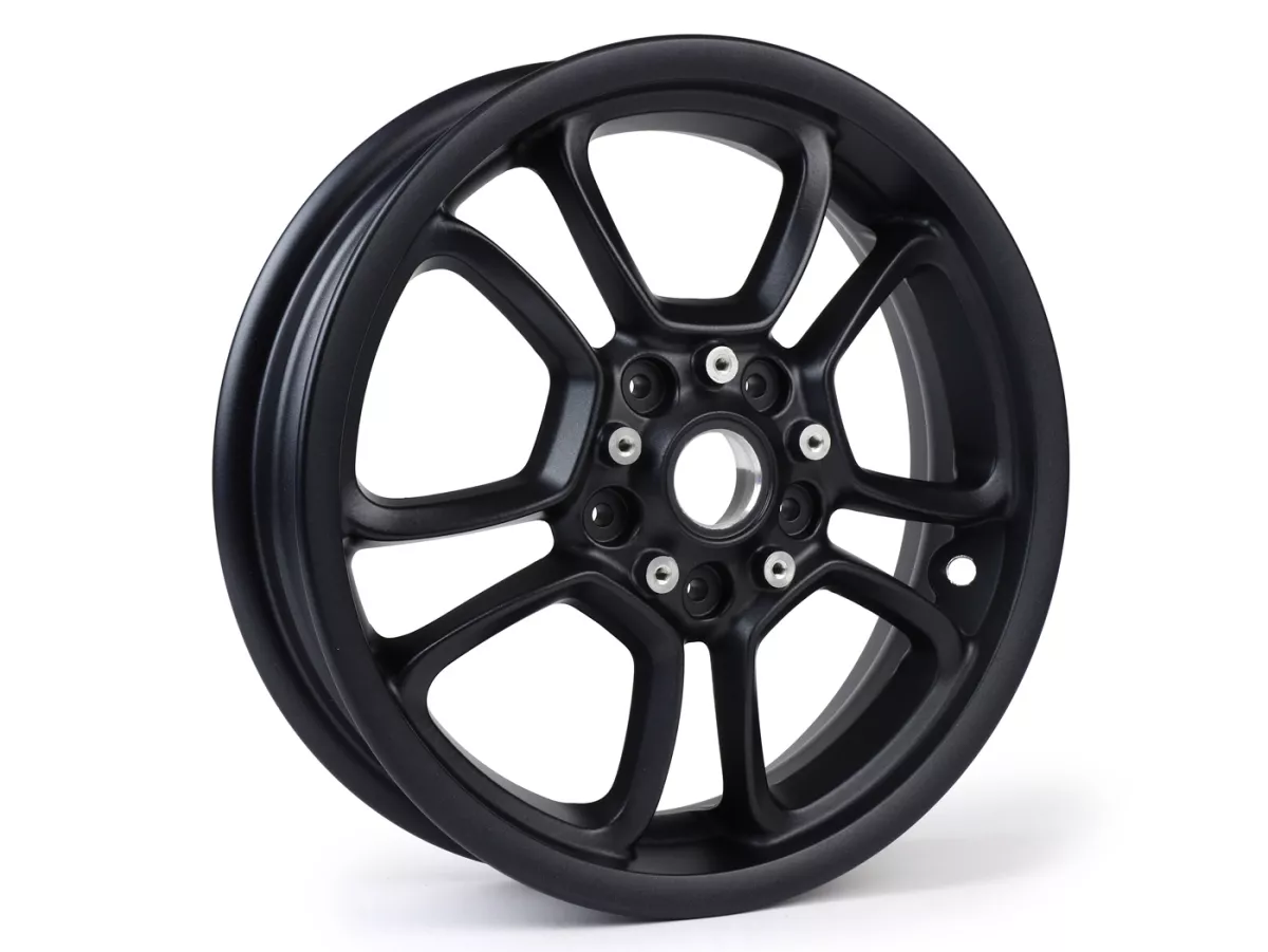 Roda, grafit, belakang -PIAGGIO 3.00-12 inci - 10 jari-jari - Vespa GTS, GTS Super, GTV, Sei Giorni, GT 60, GT, GT L 125-300ccm