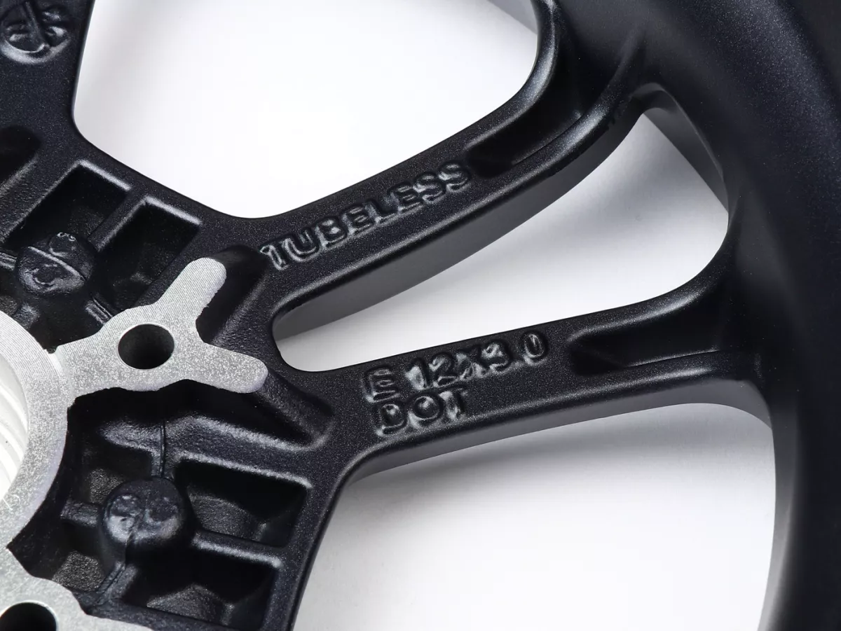 Roda, grafit, belakang -PIAGGIO 3.00-12 inci - 10 jari-jari - Vespa GTS, GTS Super, GTV, Sei Giorni, GT 60, GT, GT L 125-300ccm