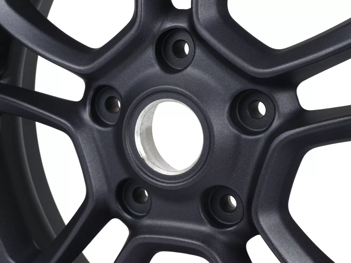 Wheel rim, graphite/polished, front -PIAGGIO 3.00-12 inch - 10 spokes- Vespa GTS, GTS Super, GTV, Sei Giorni, GT 60, GT, GT L 125-300ccm