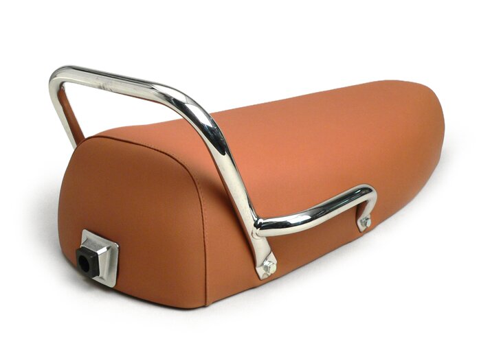 Selle -VESPA- PX Arcobaleno (2001-2010) - marron avec poignée chromée