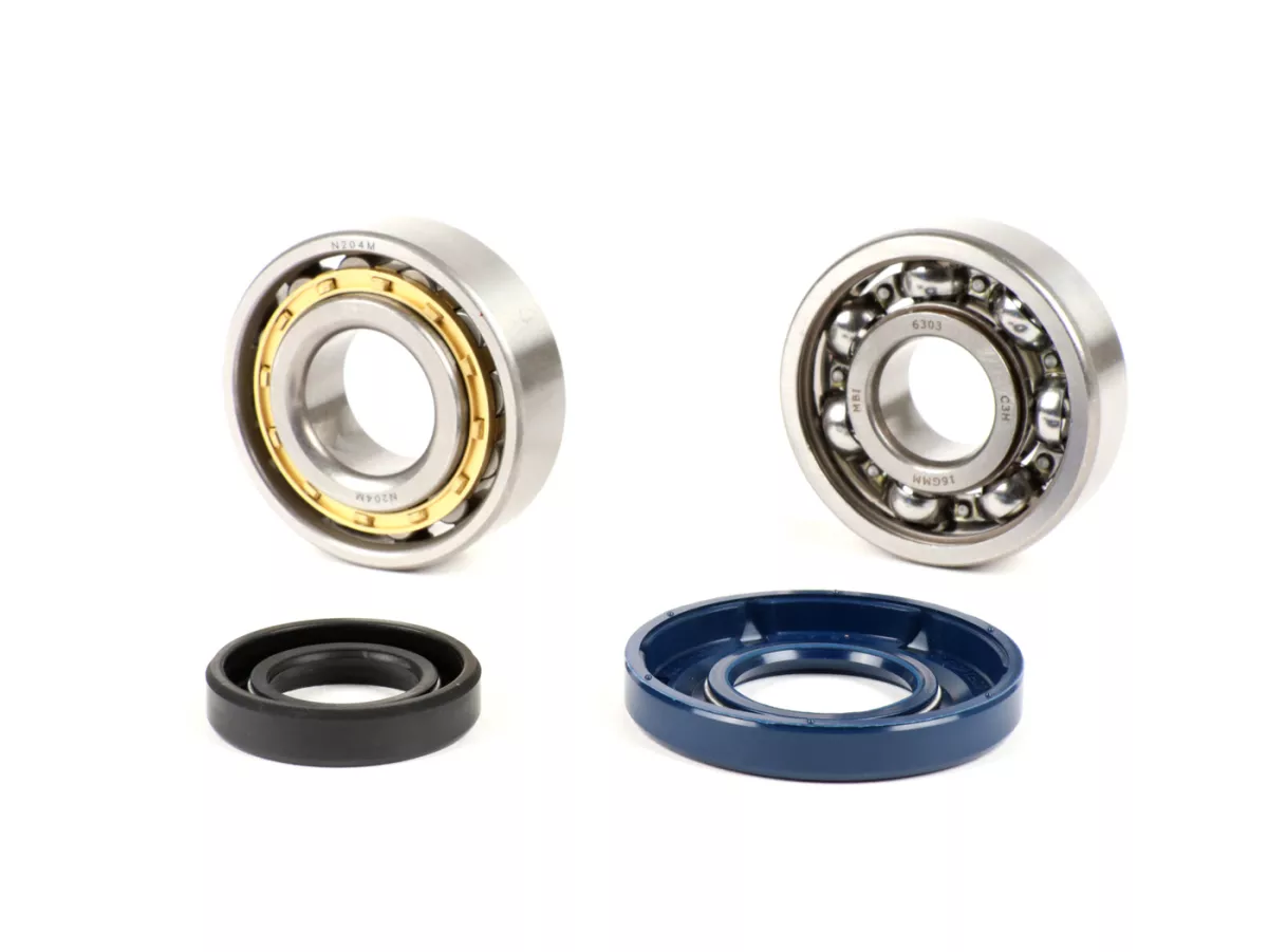 Lagersats - oljetätningssats för vevaxel -PIAGGIO- Vespa V50, PV125, ET3, PK50S, PK80S, PK125S - 1x 6303 + 1x N204