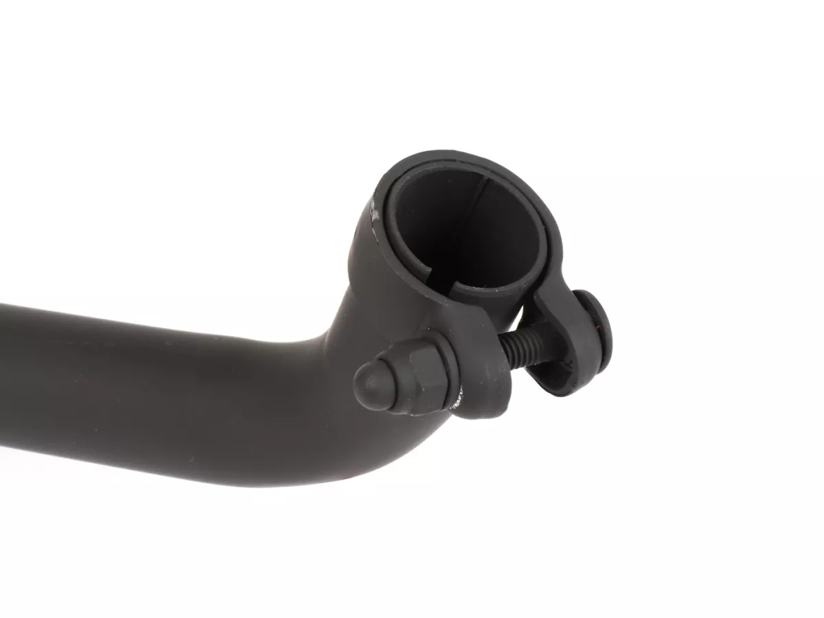 Exhaust -PROMA- CityPower-, thick manifold, connection: Ø22mm- Piaggio Ciao, PX, SI, Bravo - black (suitable for cars with main stand)