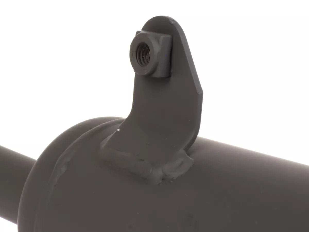 Exhaust -PROMA- CityPower-, thick manifold, connection: Ø22mm- Piaggio Ciao, PX, SI, Bravo - black (suitable for cars with main stand)