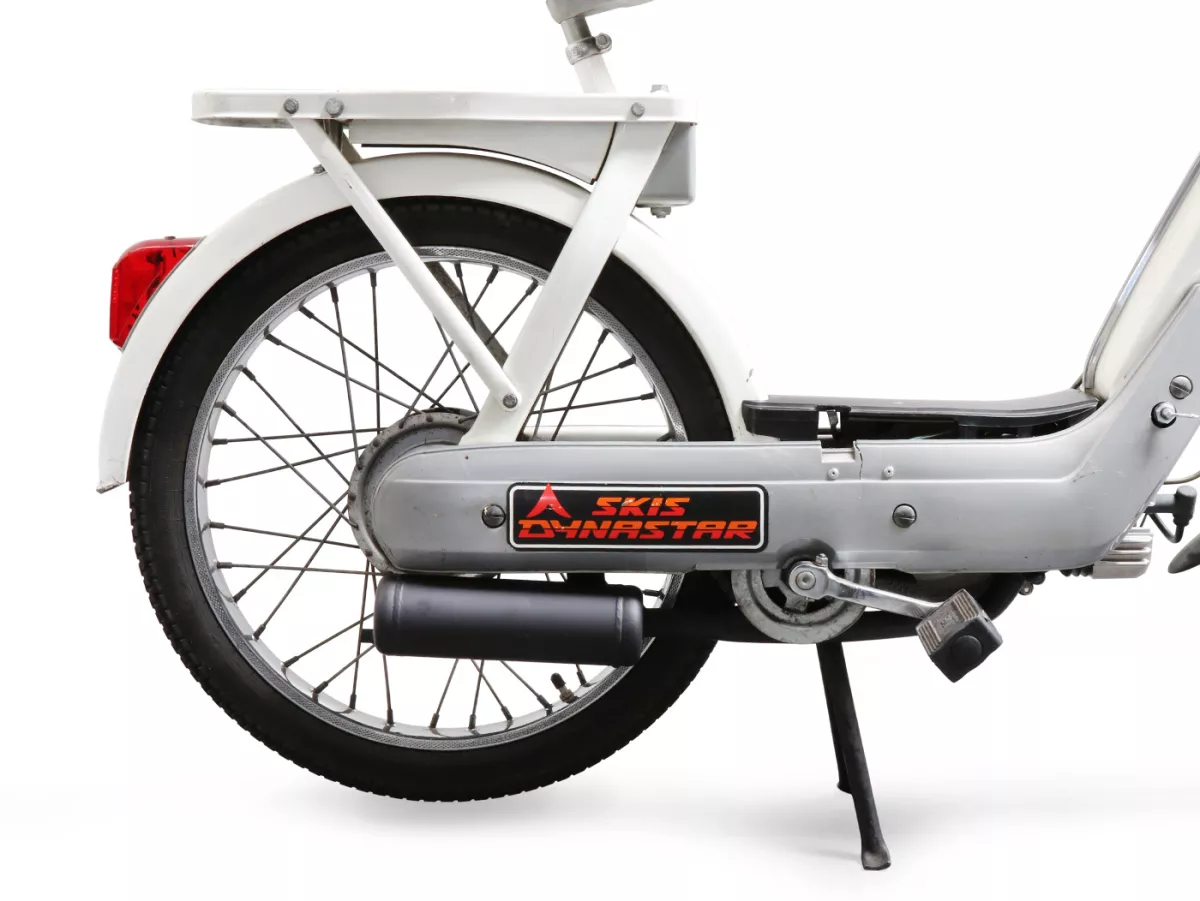 Exhaust -PROMA- CityPower-, thick manifold, connection: Ø22mm- Piaggio Ciao, PX, SI, Bravo - black (suitable for cars with main stand)