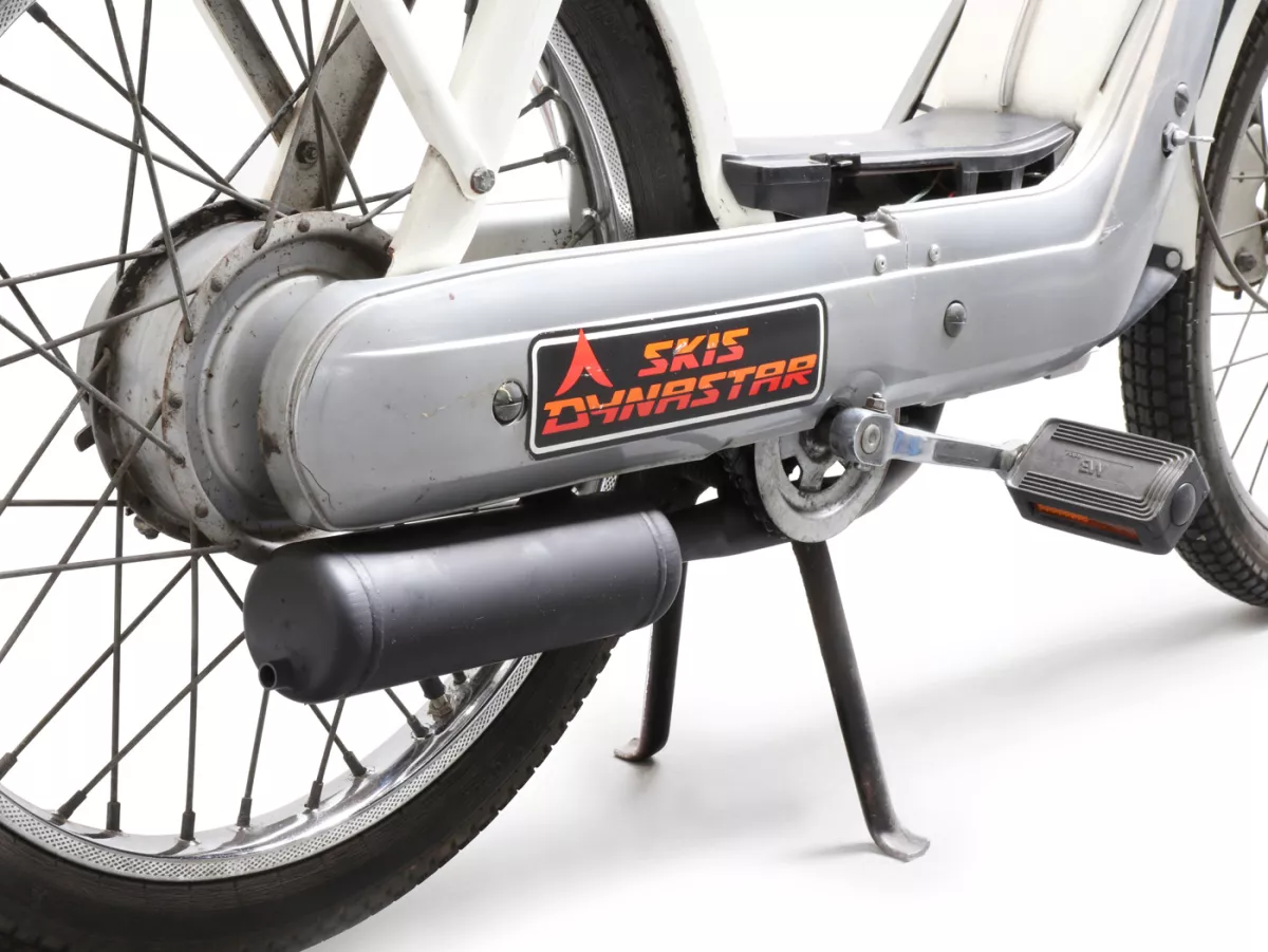 Exhaust -PROMA- CityPower-, thick manifold, connection: Ø22mm- Piaggio Ciao, PX, SI, Bravo - black (suitable for cars with main stand)