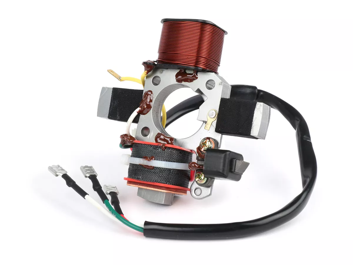 Ontsteking basisplaat - 6V - OEM - Piaggio, Vespa Ciao, SI, Bravo, Boxer, Grillo - modellen zonder richtingaanwijzers, 1 kabel voor voeding