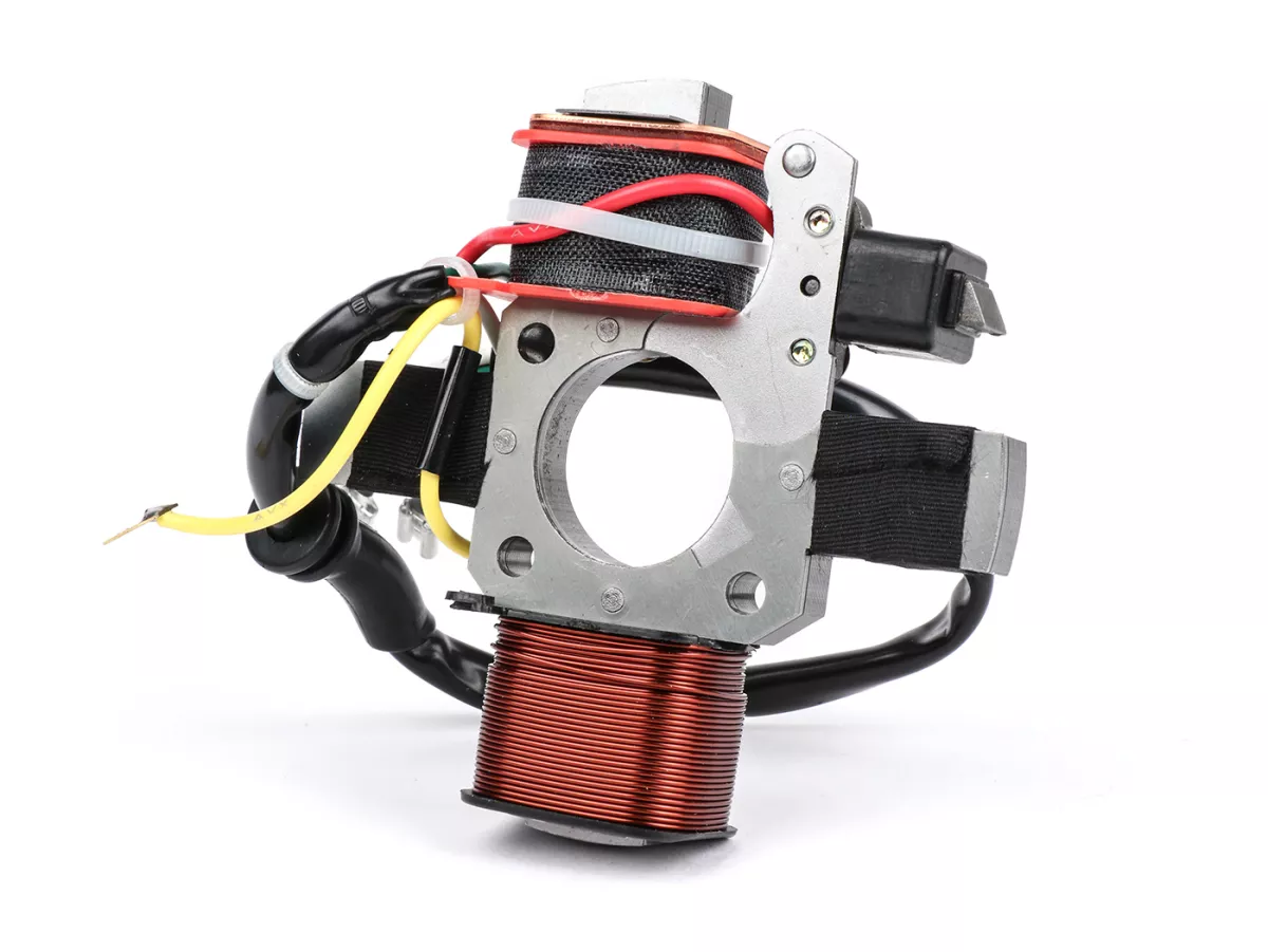 Ontsteking basisplaat - 6V - OEM - Piaggio, Vespa Ciao, SI, Bravo, Boxer, Grillo - modellen zonder richtingaanwijzers, 1 kabel voor voeding