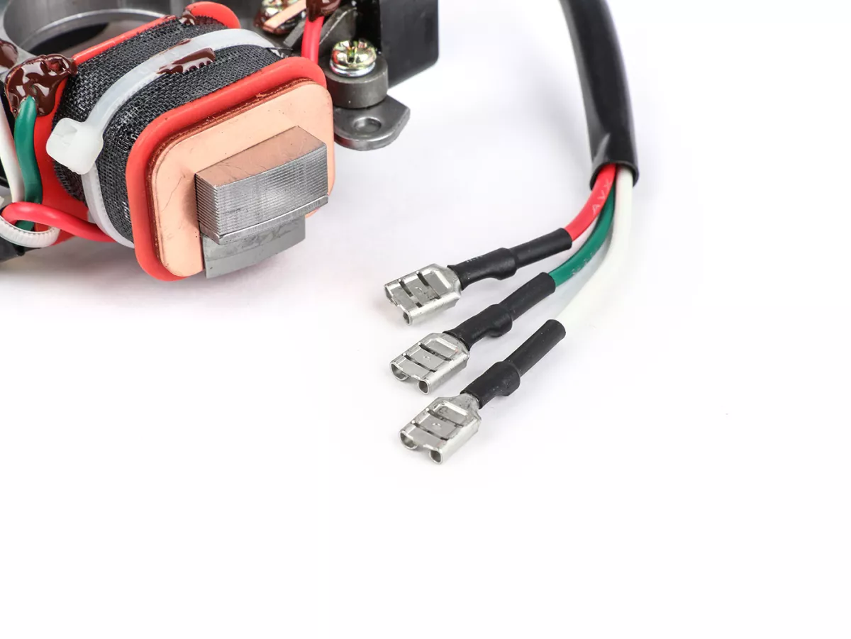 Ontsteking basisplaat - 6V - OEM - Piaggio, Vespa Ciao, SI, Bravo, Boxer, Grillo - modellen zonder richtingaanwijzers, 1 kabel voor voeding