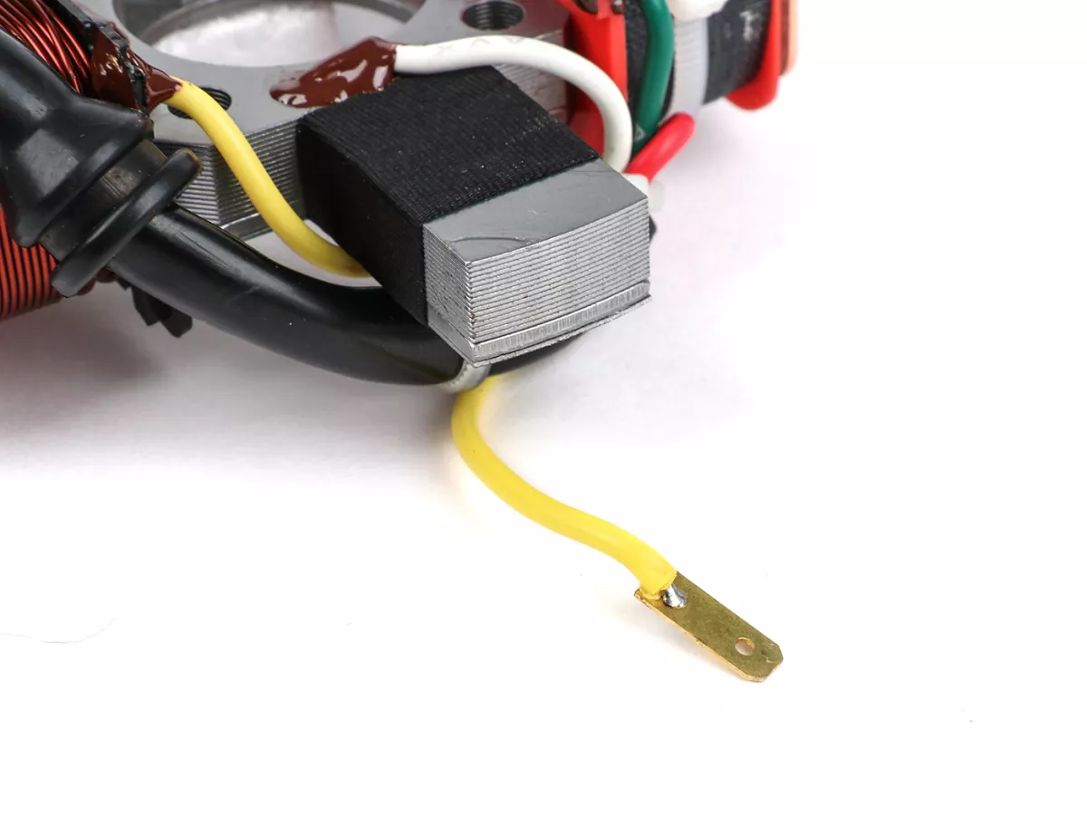 Ontsteking basisplaat - 6V - OEM - Piaggio, Vespa Ciao, SI, Bravo, Boxer, Grillo - modellen zonder richtingaanwijzers, 1 kabel voor voeding