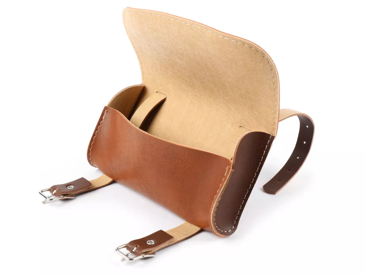 Borsa porta attrezzi - Borsa da sella - QUALITÀ OEM - Piaggio, Vespa Ciao, SI, Bravo, Boxer, Grillo - marrone