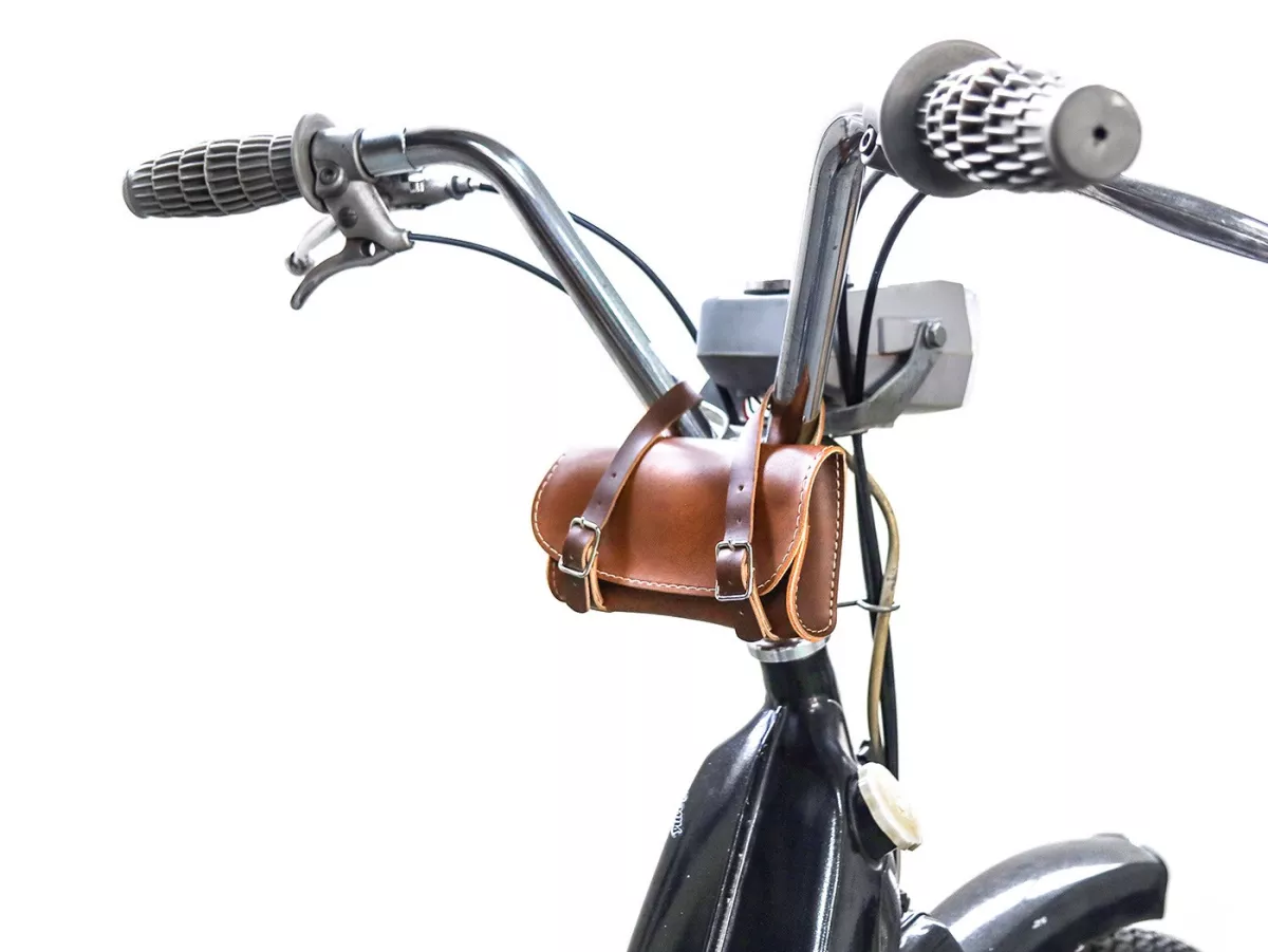 Borsa porta attrezzi - Borsa da sella - QUALITÀ OEM - Piaggio, Vespa Ciao, SI, Bravo, Boxer, Grillo - marrone