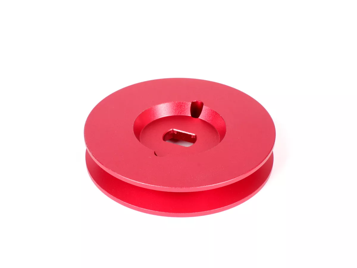 Polea CNC 70mm -basculante- Piaggio Ciao, Bravo, Si - Aluminio Rojo