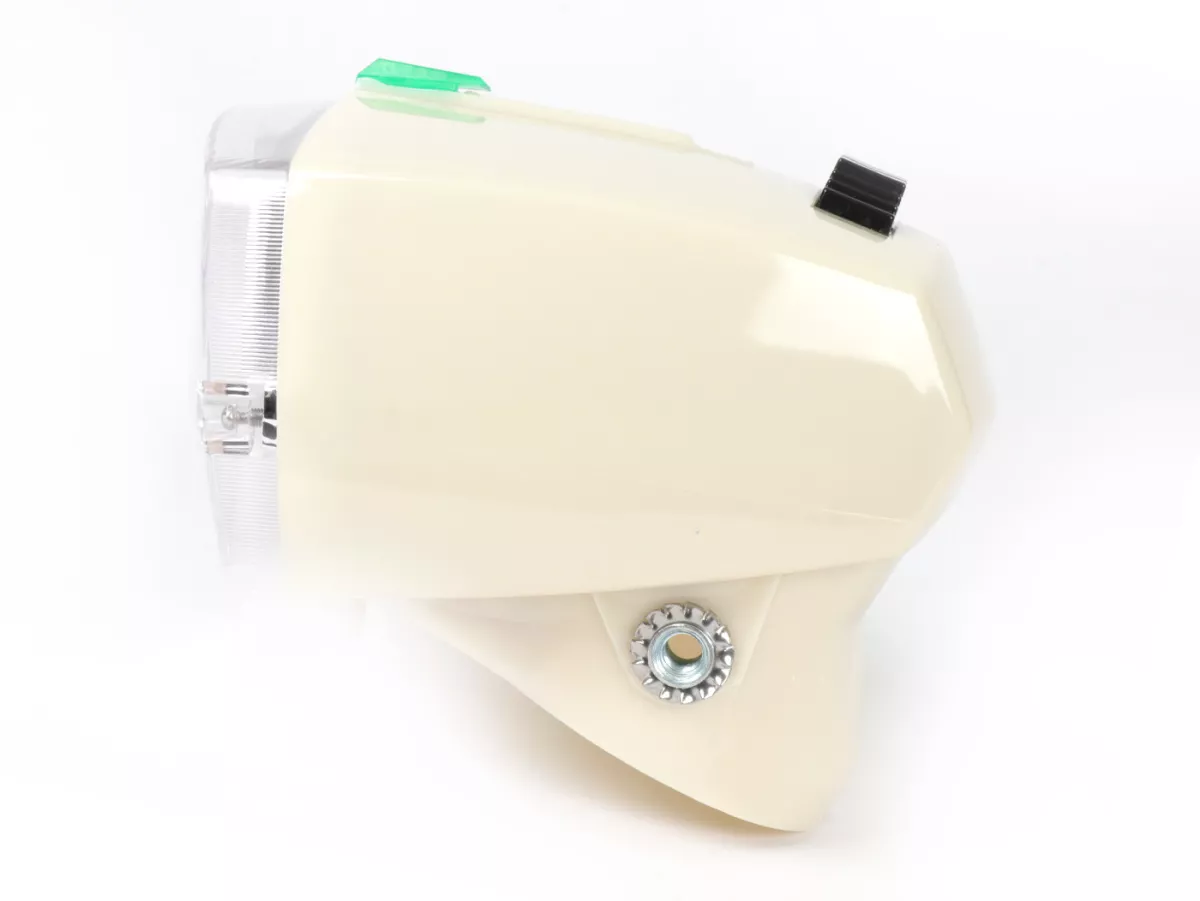 Faro delantero -SIEM- Piaggio Ciao P Beige con marca de homologación DGM