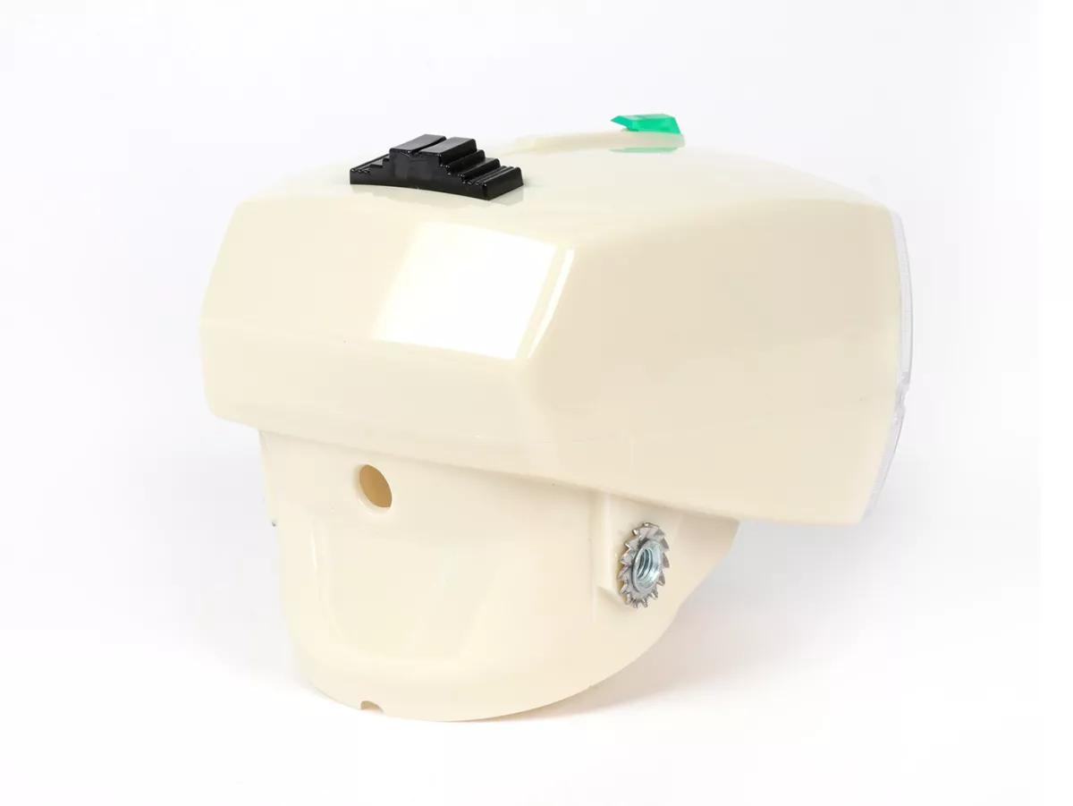 Faro delantero -SIEM- Piaggio Ciao P Beige con marca de homologación DGM