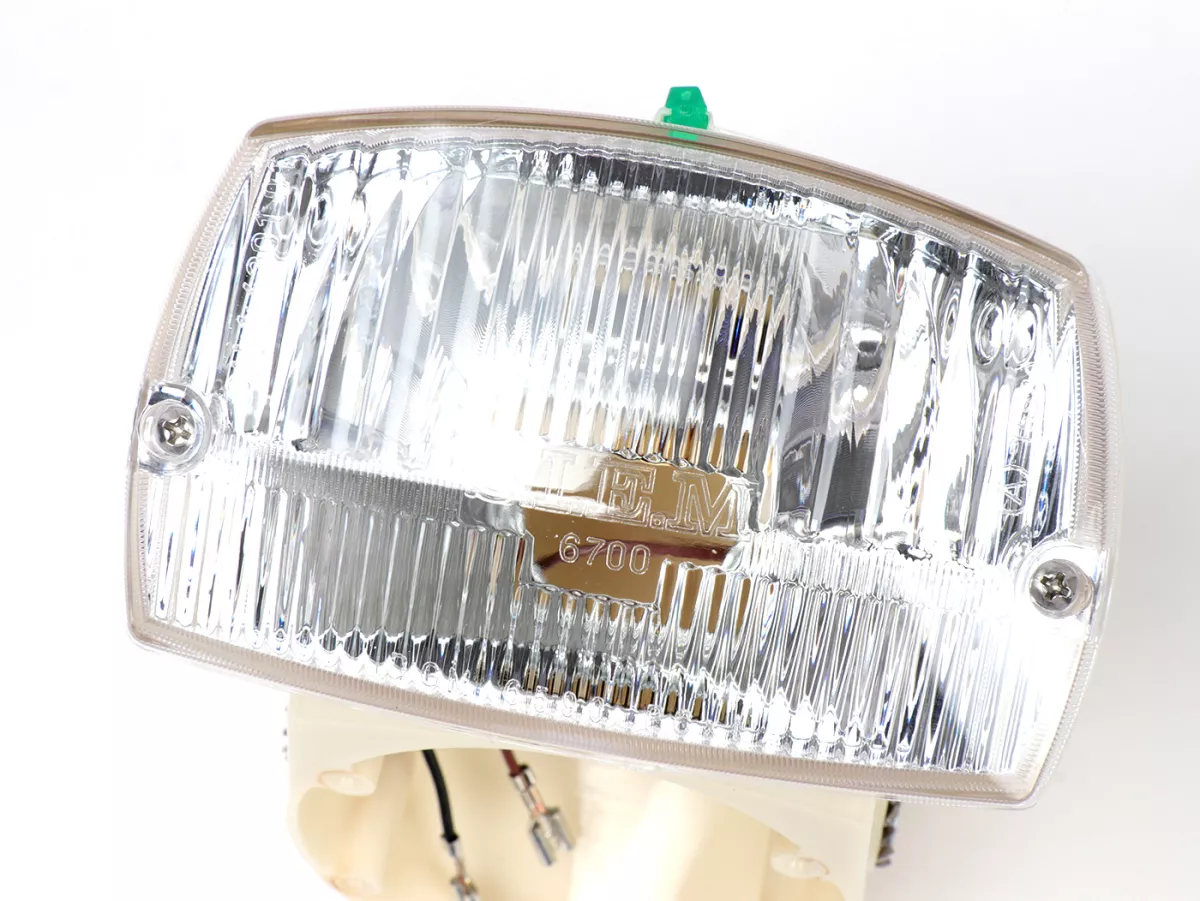 Faro delantero -SIEM- Piaggio Ciao P Beige con marca de homologación DGM