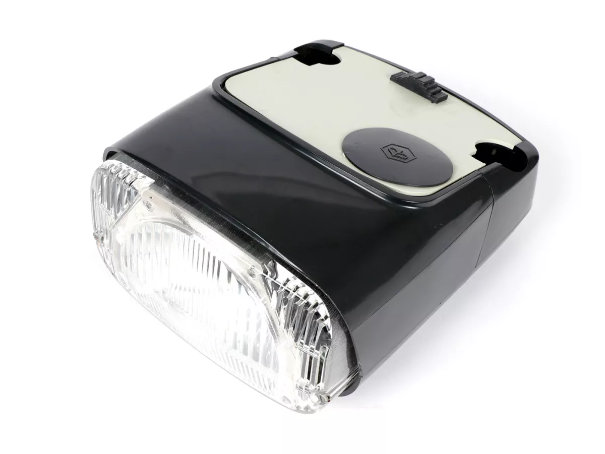 Faro delantero -SIEM- Piaggio Boxer 2 gris mate con número de prueba DGM