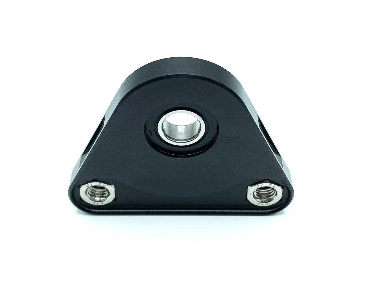 Bearing plate triangle rear wheel -MC PROPARTS- Piaggio Bravo, Ciao, Si CNC Aluminium -Black-.