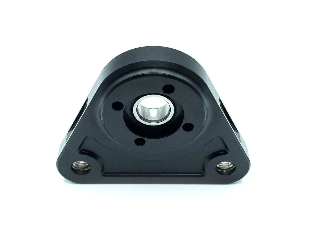 Bearing plate triangle rear wheel -MC PROPARTS- Piaggio Bravo, Ciao, Si CNC Aluminium -Black-.