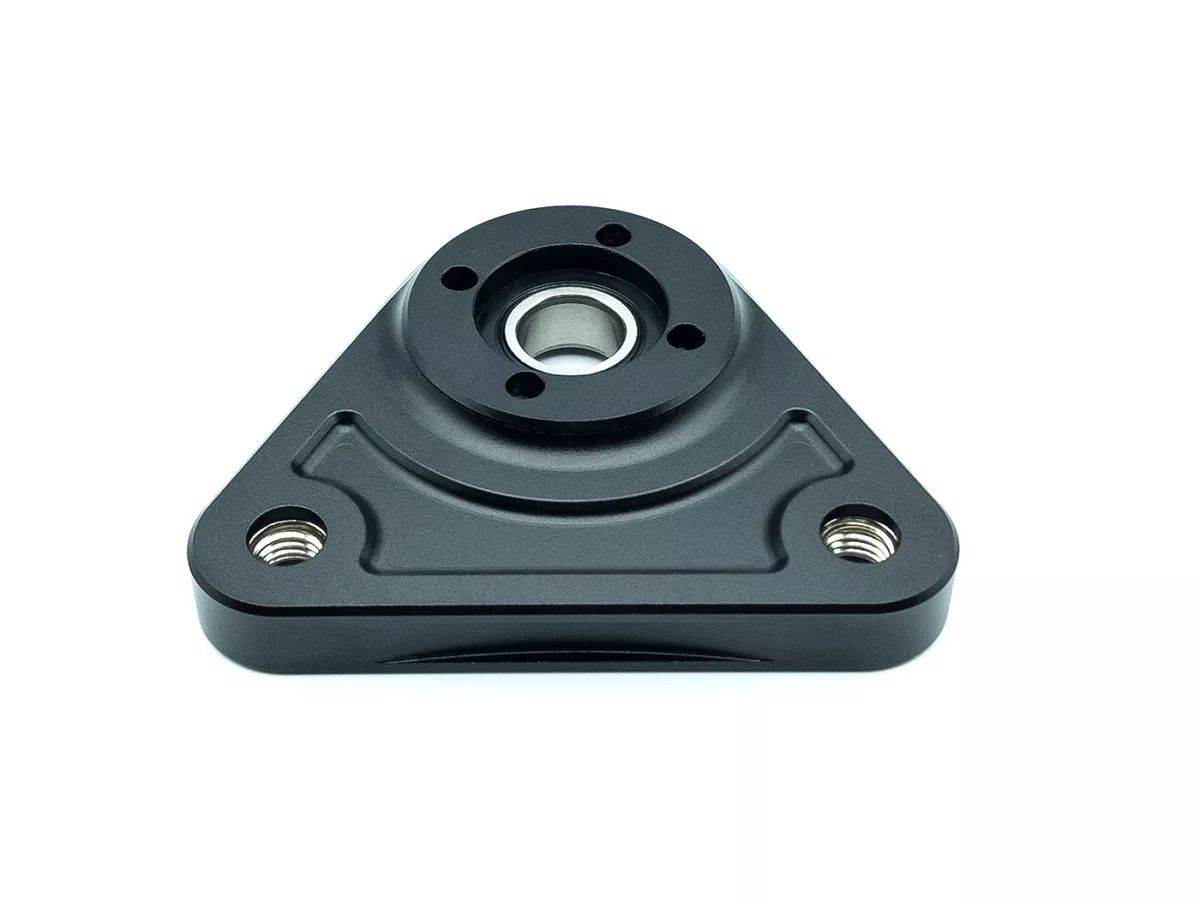 Bearing plate triangle rear wheel -MC PROPARTS- Piaggio Bravo, Ciao, Si CNC Aluminium -Black-.