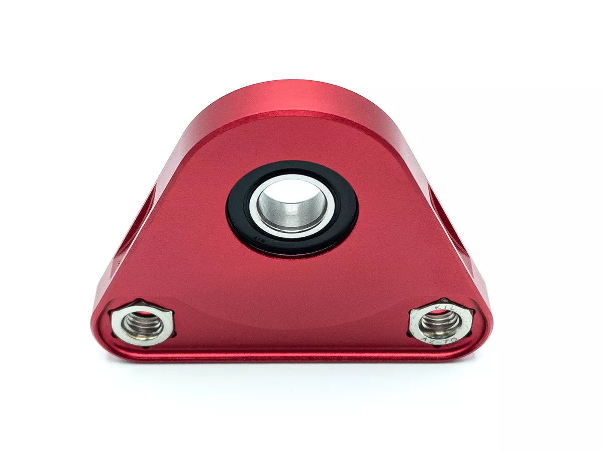 Lagerplaat driehoek achterwiel -MC PROPARTS- Piaggio Bravo, Ciao, Si CNC Aluminium -Rood-