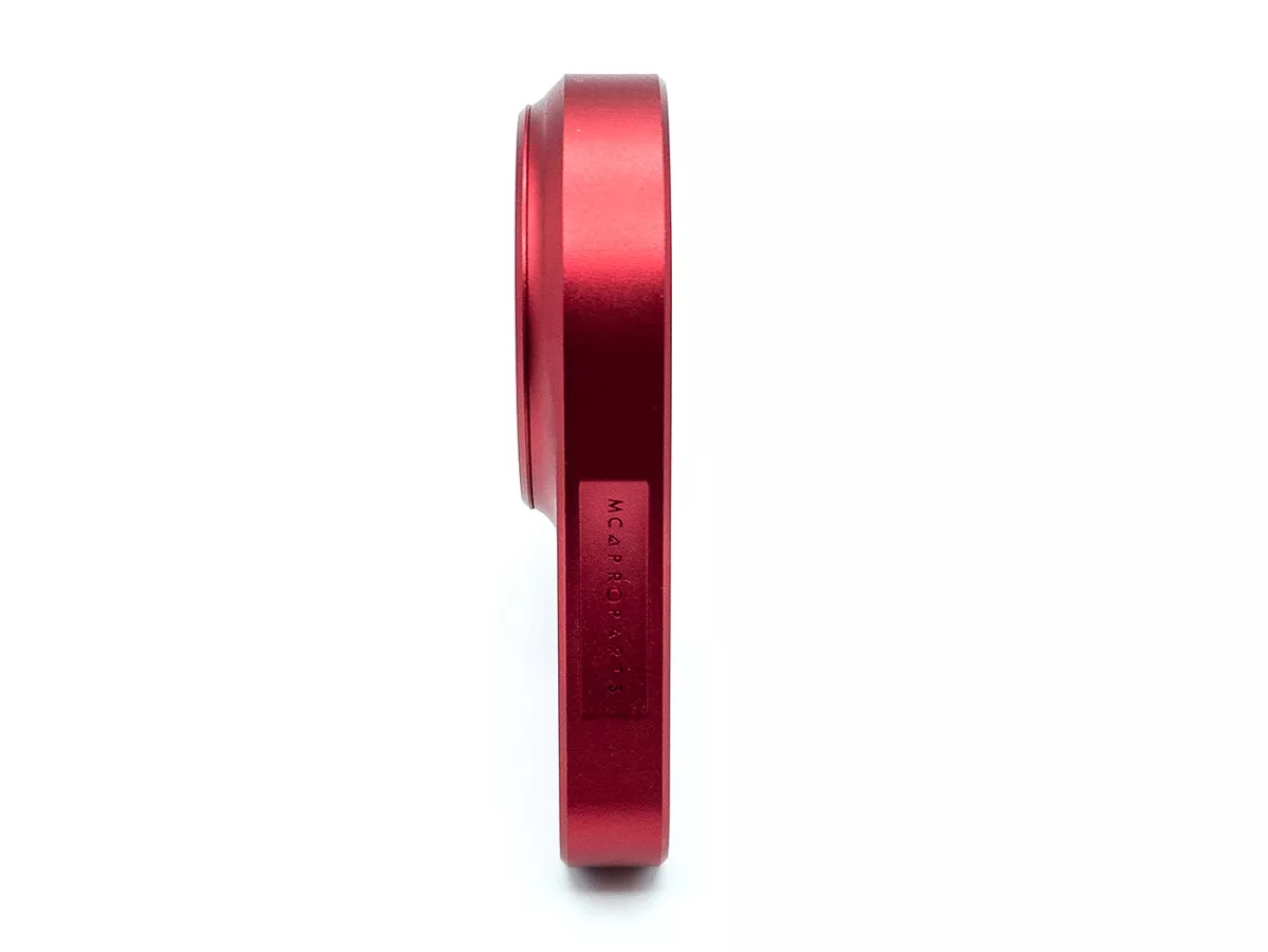 Lagerplaat driehoek achterwiel -MC PROPARTS- Piaggio Bravo, Ciao, Si CNC Aluminium -Rood-