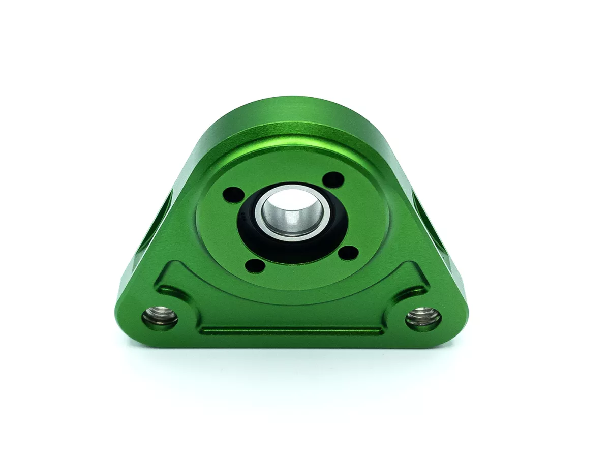 Bearing plate triangle rear wheel -MC PROPARTS- Piaggio Bravo, Ciao, Si CNC Aluminium  -Green-