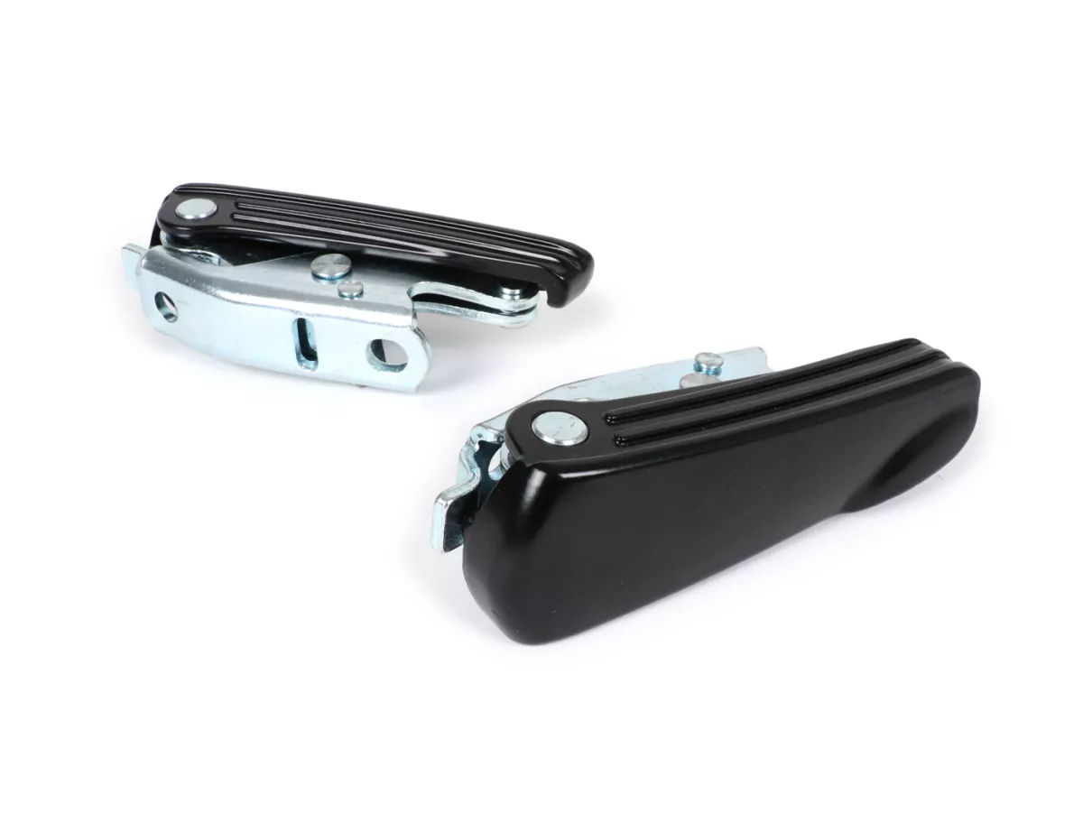 Fotstödssats -MOTO NOSTRA- Vespa GT, GTL, GTS 125-310, GTV - svart matt/zink