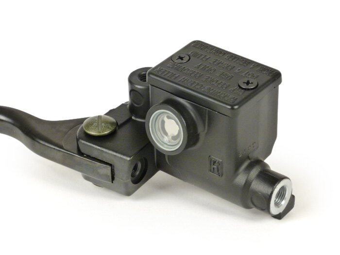 Brake master cylinder -HENG TONG- piston Ø=13mm - rhs (used for Gilera Runner (ZAPC14, ZAPC36), Piaggio NRG (ZAPC18), NRG Extreme (ZAPC21, ZAPC22), NRG MC2 (ZAPC04), NRG MC3 (ZAPC21, ZAPC32), Zip 2 (LBMC25, LBMM25, ZAPC25, ZAPM25))