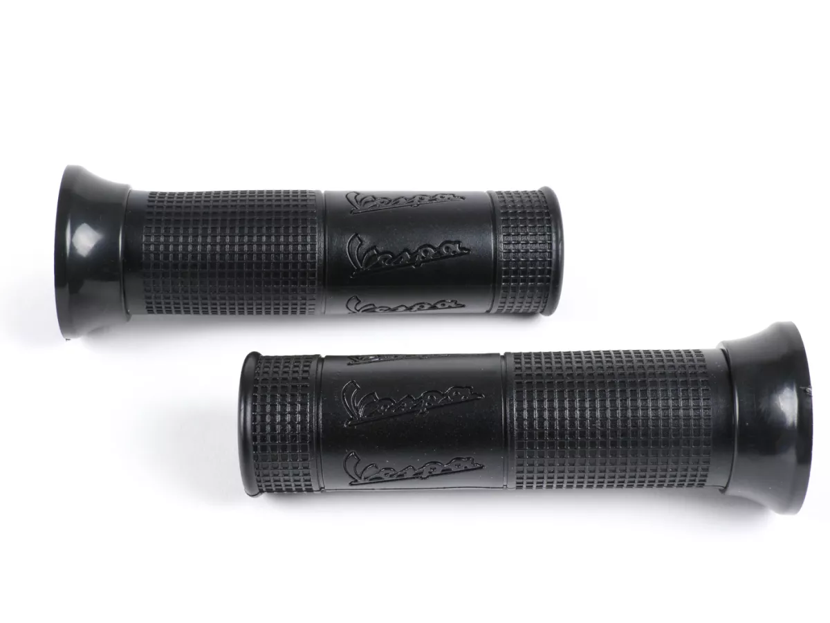 Puños -PIAGGIO, con inscripción Vespa- Vespa GT, GTL, GTS 125-200-250-300ccm, Ø 22,5-24mm - Negro