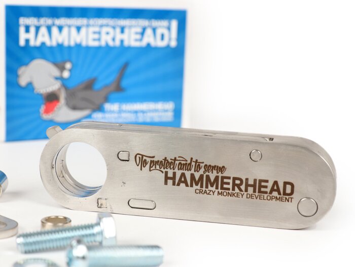 Bloqueo de dirección -CMD Hammerhead- Vespa Smallframe/Largeframe - Vespa V50, 50N, Special, SR, V90, SS50, SS90, PV125, ET3, PK, PX, Sprint, Rally, Super, TS, GT, GTR, GL, SS180 - se utiliza como protección antirrobo para montar en el manillar
