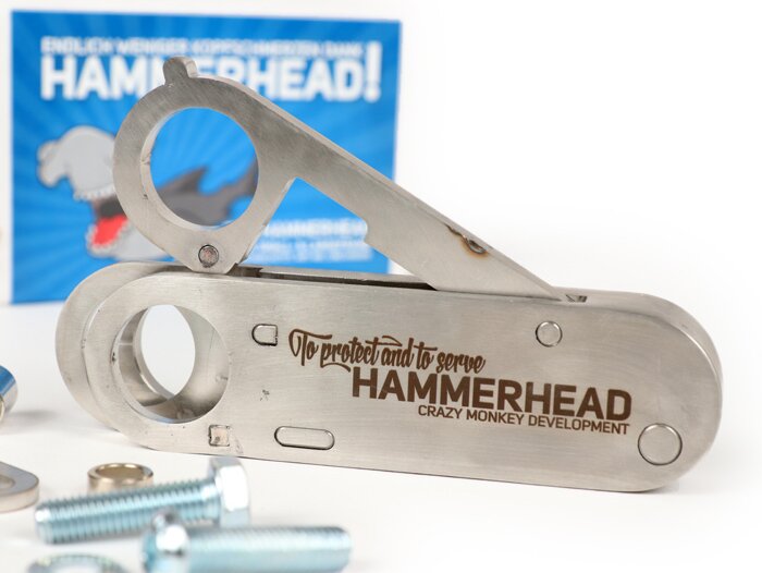 Bloqueo de dirección -CMD Hammerhead- Vespa Smallframe/Largeframe - Vespa V50, 50N, Special, SR, V90, SS50, SS90, PV125, ET3, PK, PX, Sprint, Rally, Super, TS, GT, GTR, GL, SS180 - se utiliza como protección antirrobo para montar en el manillar