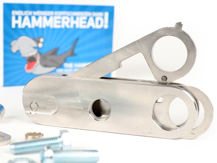 Bloqueo de dirección -CMD Hammerhead- Vespa Smallframe/Largeframe - Vespa V50, 50N, Special, SR, V90, SS50, SS90, PV125, ET3, PK, PX, Sprint, Rally, Super, TS, GT, GTR, GL, SS180 - se utiliza como protección antirrobo para montar en el manillar