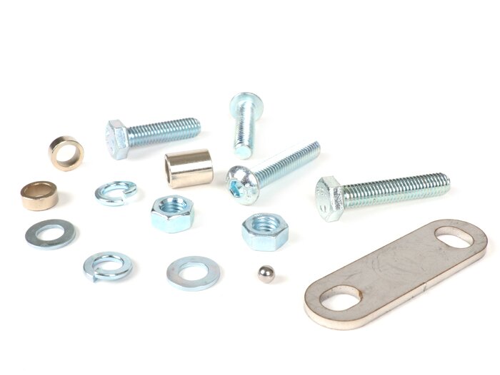 Juego de montaje para bloqueo de dirección -CMD Hammerhead- Vespa Smallframe/Largeframe - Vespa V50, 50N, Special, SR, V90, SS50, SS90, PV125, ET3, PK, PX, Sprint, Rally, Super, TS, GT, GTR, GL, SS180 - se utiliza como protección antirrobo para montar en