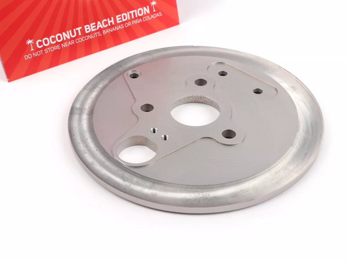 Rear hub back plate CNC Aluminium -CMD Little Kong- Vespa PK