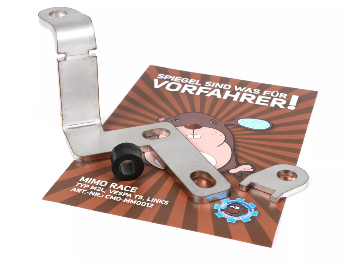 Mirror bracket -CMD MiMo Race- Vespa PK S, PK XL, PX - left hand side