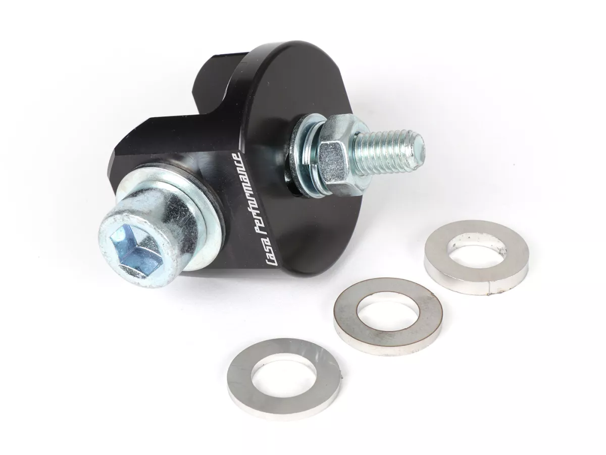 Adaptateur d'amortisseur -CASA PERFORMANCE- Moteur Lambretta Junior J50, J125 dans un cadre Lambretta Lui/Vega.