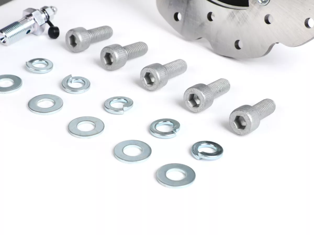 Juego de freno de disco trasero -CRIMAZ- Vespa Smallframe V50, PV125, ET3, PK, ETS - se requiere llanta de Vespa ET2/ET4