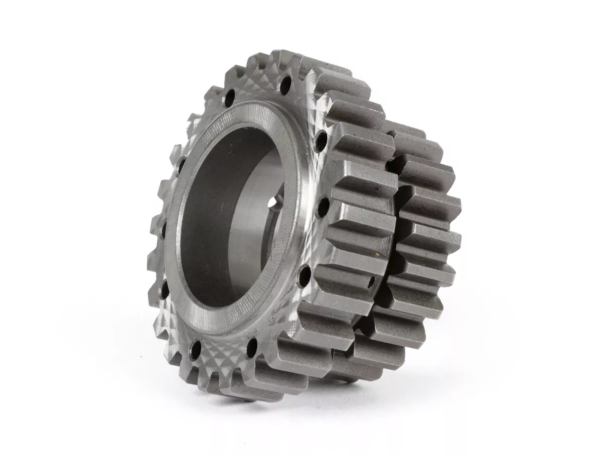 Koppeling rondsel voor koppeling Kingwelle/Crimaz CMX -CRIMAZ versterkt/strak getand- Vespa Largeframe PX, Rally, Sprint, Cosa, T5, LML 2T - 24T voor primaire Polini/Malossi 64T