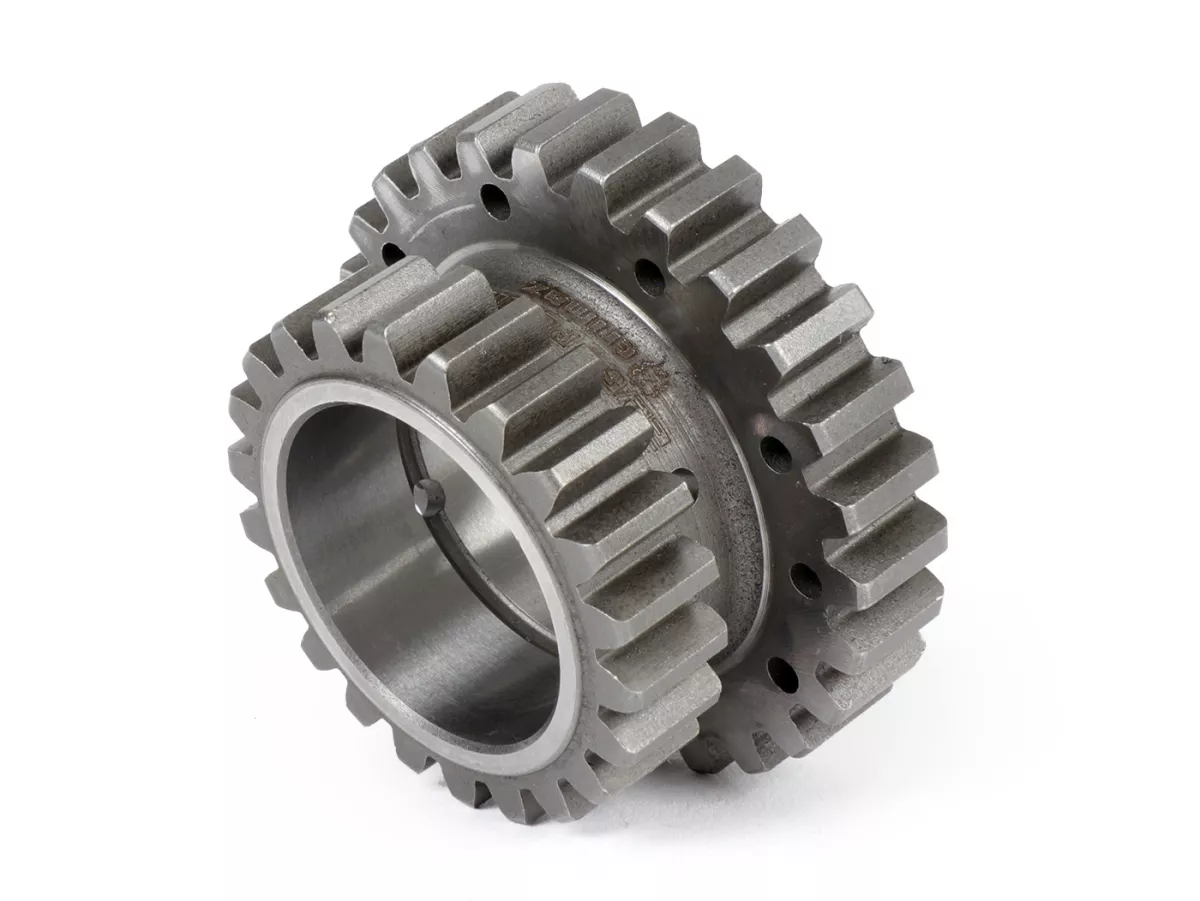 Pignon élastique et engrenage primaire pour type embrayage Kingwelle/Crimaz CMX -CRIMAZ renforcé/droites - Vespa Largeframe PX, Rally, Sprint, Cosa, T5, LML 2T - 22/61 (2,77)