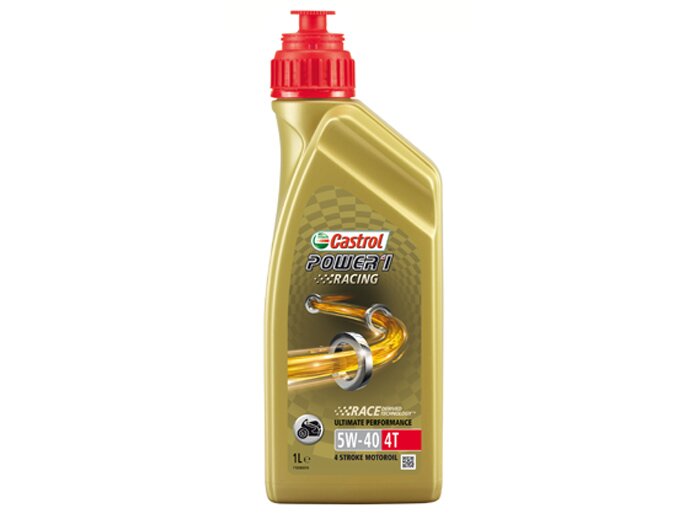 Huile -CASTROL Power 1 Racing- 4 temps SAE 5W-40 semi-synthétique - 1000ml - préconisation pour Vespa GT/GTS/GTV125-300