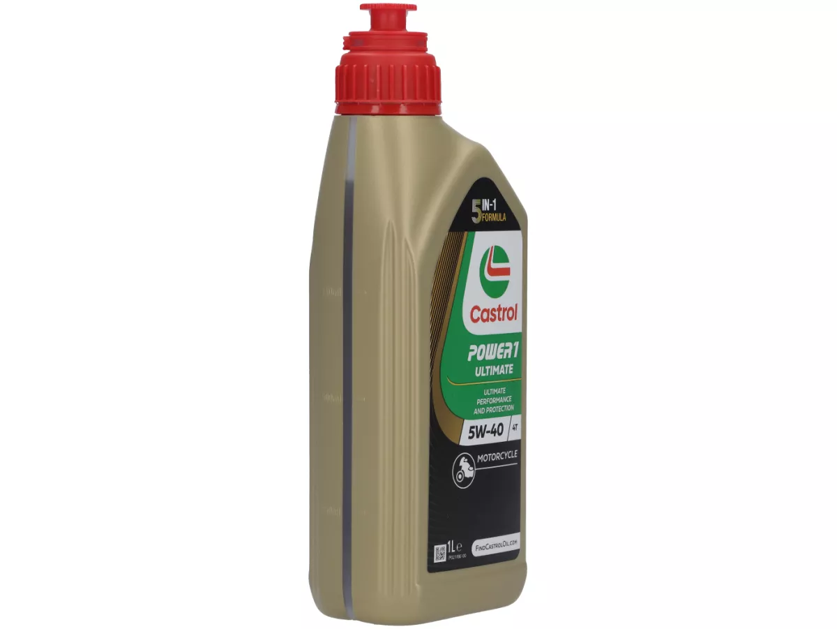 Olio - Olio motore -CASTROL- Power 1 Ultimate - sintetico 4 tempi SAE 5W-40 - 1000ml - Consigliato per Vespa GT/GTS/GTV125-300