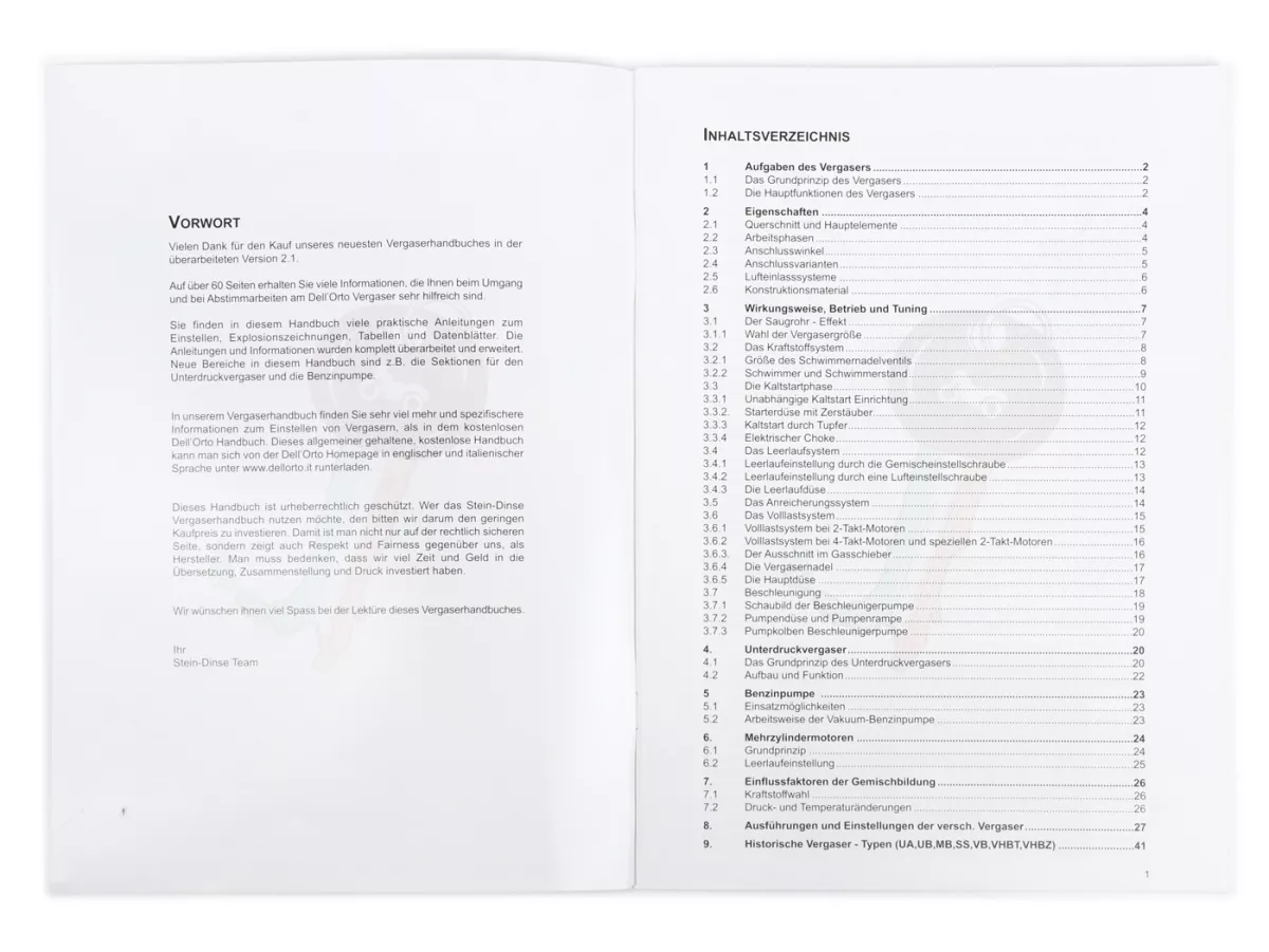 Buku - DELLORTO, Pengoperasian dan penyetelan manual karburator Dellorto 2.1- Jerman
