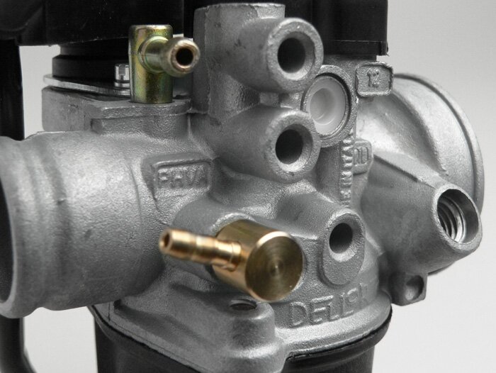 Carburateur -DELLORTO 12mm PHVA QD- avec starter électrique, Piaggio 50 cc 2-temps (MJ=70, IJ=38, AT=210, NE=A12, SL=40) - CS=23mm- AAPRILIA MOJITO 50, GILERA STALKER, RUNNER,  ITALJET TORPEDO, JETSET, PIAGGIO SFERA 50, TPH 50, ZIP 50, LIBERTY 50, NRG 50,