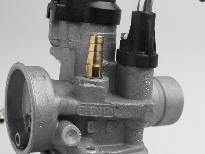 Carburatore -DELLORTO 17,5mm PHBN LS- strozzatura manuale, Minarelli 50 ccm - AW=23mm-