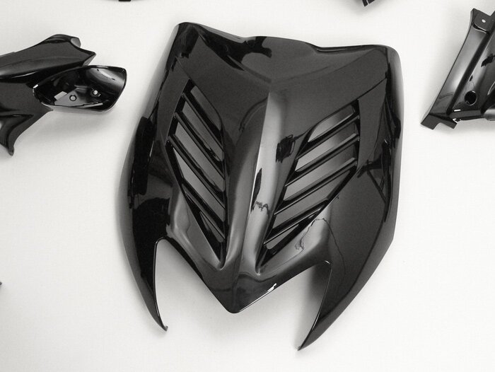 Body part kit -DMP- 11 pc. - Yamaha Aerox (YQ50/L, 2-stroke), MBK Nitro (YQ50/L, 2-stroke) - metallic black