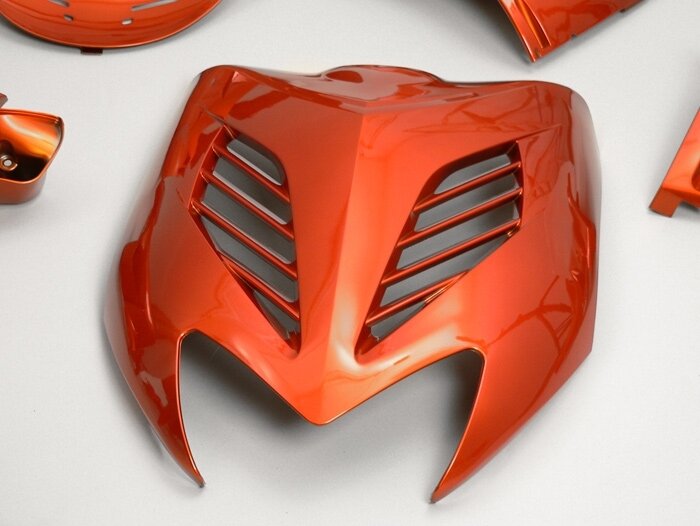 Set komponen fairing -DMP- 11 pcs - Yamaha Aerox (YQ50/L, 2-tak), MBK Nitro (YQ50/L, 2-tak) - oranye metalik