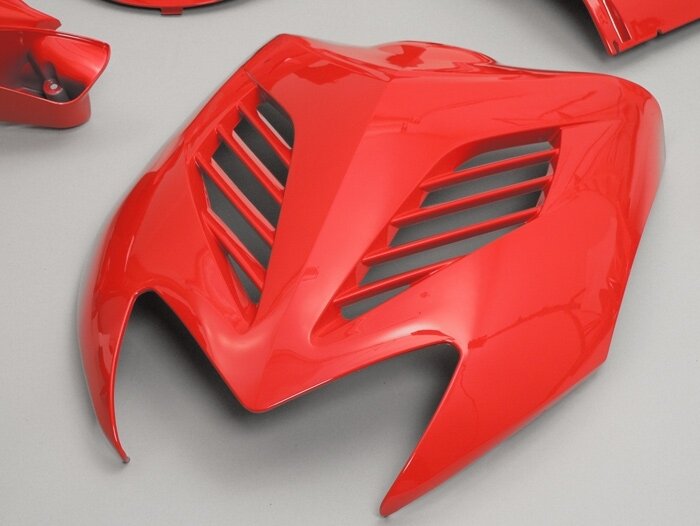 Set di parti della carenatura -DMP- 11 pezzi - Yamaha Aerox (YQ50/L, 2 tempi), MBK Nitro (YQ50/L, 2 tempi) - Rosso