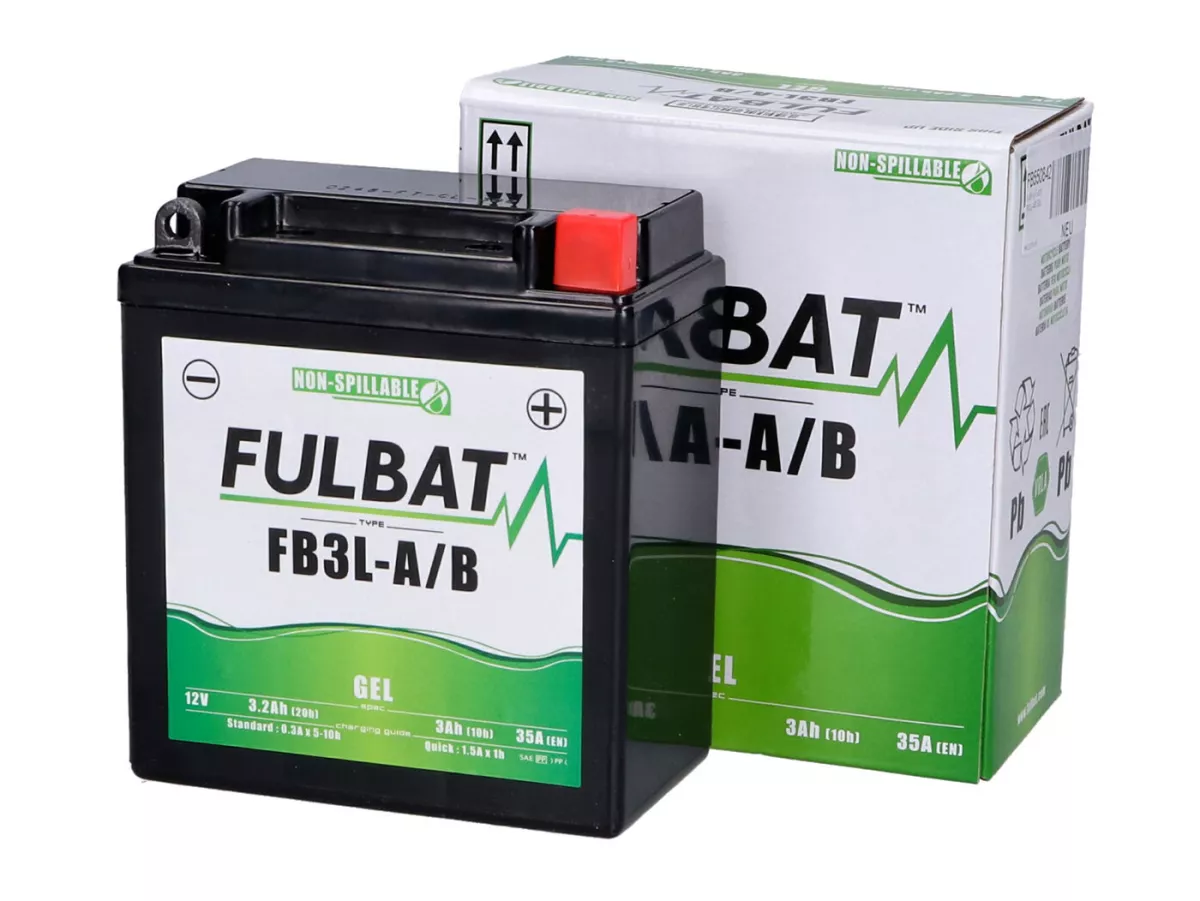 Batteri (gel), underhållsfritt -FULBAT FB3L-A/B, 12V, 3Ah, 99x56x110mm