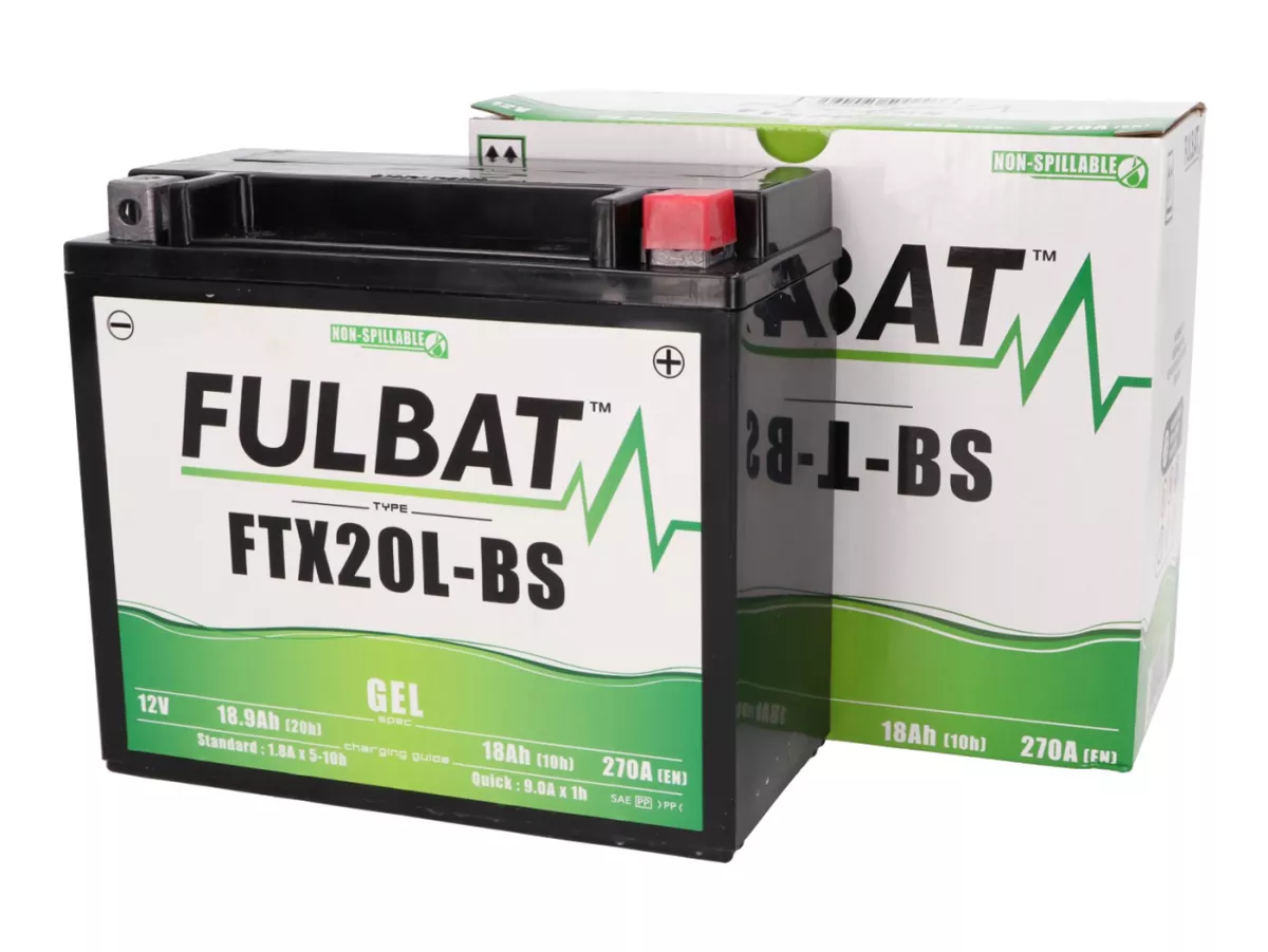 Accu (gel), onderhoudsvrij -FULBAT FTX20L-BS, 12V, 18Ah, 175x86x154mm