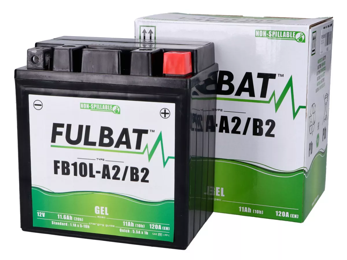 Battery (gel), maintenance-free -FULBAT FB10L-A2/B2, 12V 11Ah, 136x91x146mm